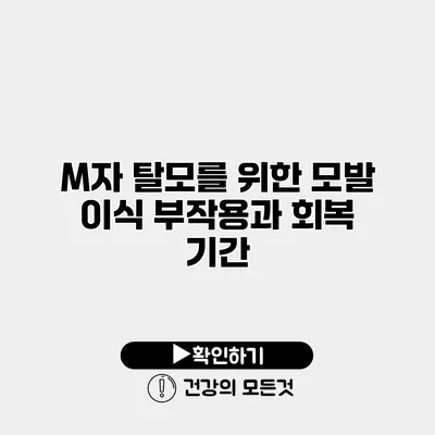 M자 탈모를 위한 모발 이식 부작용과 회복 기간