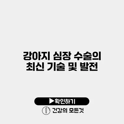 강아지 심장 수술의 최신 기술 및 발전
