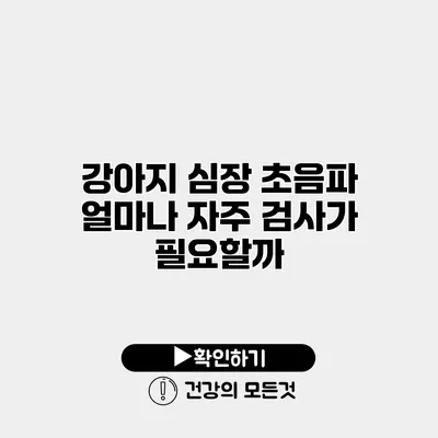 강아지 심장 초음파 얼마나 자주 검사가 필요할까?