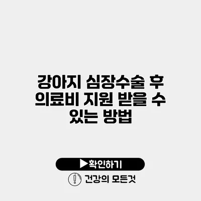 강아지 심장수술 후 의료비 지원 받을 수 있는 방법