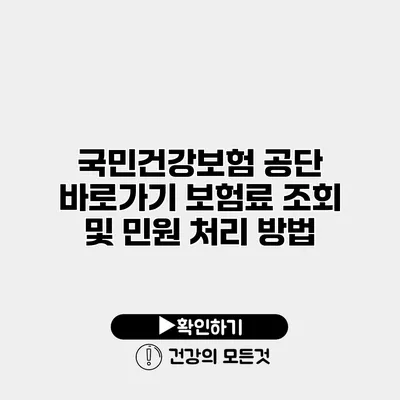 국민건강보험 공단 바로가기 보험료 조회 및 민원 처리 방법