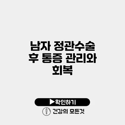 남자 정관수술 후 통증 관리와 회복