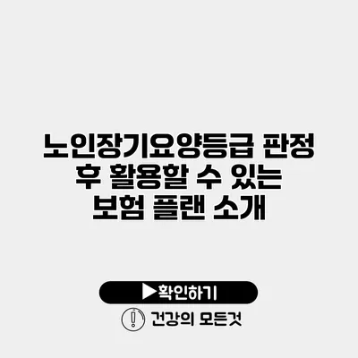노인장기요양등급 판정 후 활용할 수 있는 보험 플랜 소개