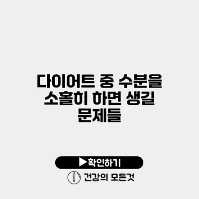 다이어트 중 수분을 소홀히 하면 생길 문제들