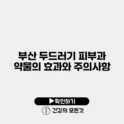 부산 두드러기 피부과 약물의 효과와 주의사항