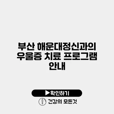 부산 해운대정신과의 우울증 치료 프로그램 안내