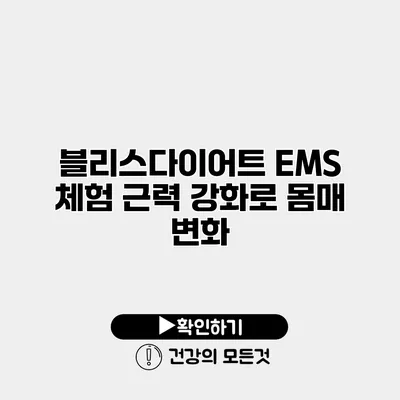 블리스다이어트 EMS 체험 근력 강화로 몸매 변화