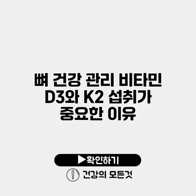 뼈 건강 관리 비타민 D3와 K2 섭취가 중요한 이유