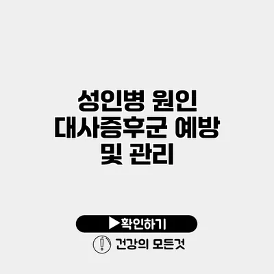 성인병 원인 대사증후군 예방 및 관리