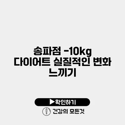 송파점 -10kg 다이어트 실질적인 변화 느끼기