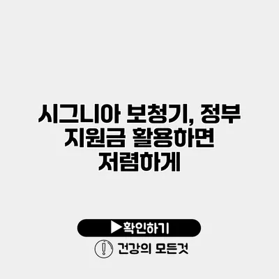 시그니아 보청기, 정부 지원금 활용하면 저렴하게