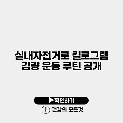 실내자전거로 킬로그램 감량 운동 루틴 공개