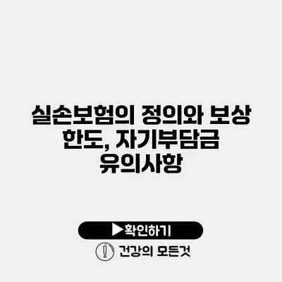 실손보험의 정의와 보상 한도, 자기부담금 유의사항
