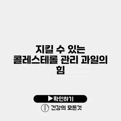 지킬 수 있는 콜레스테롤 관리 과일의 힘