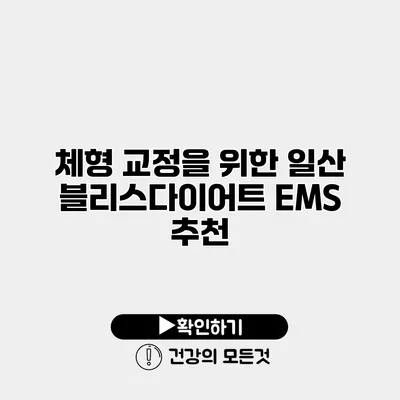 체형 교정을 위한 일산 블리스다이어트 EMS 추천