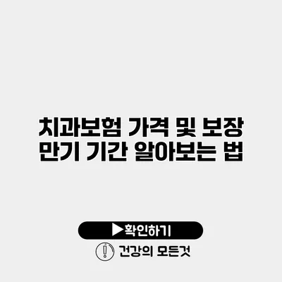 치과보험 가격 및 보장 만기 기간 알아보는 법