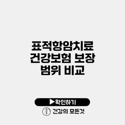 표적항암치료 건강보험 보장 범위 비교