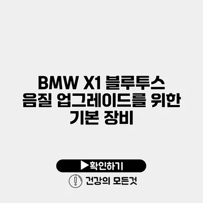 BMW X1 블루투스 음질 업그레이드를 위한 기본 장비