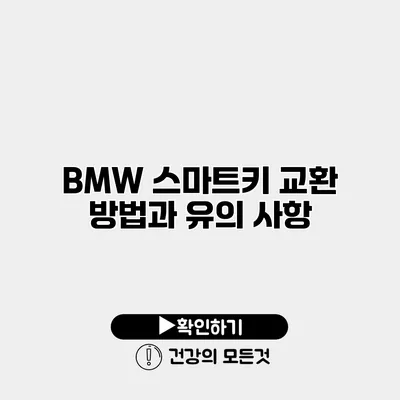 BMW 스마트키 교환 방법과 유의 사항