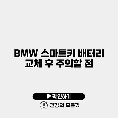 BMW 스마트키 배터리 교체 후 주의할 점