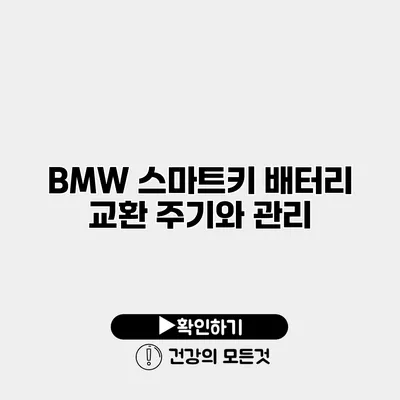 BMW 스마트키 배터리 교환 주기와 관리