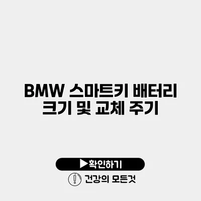 BMW 스마트키 배터리 크기 및 교체 주기