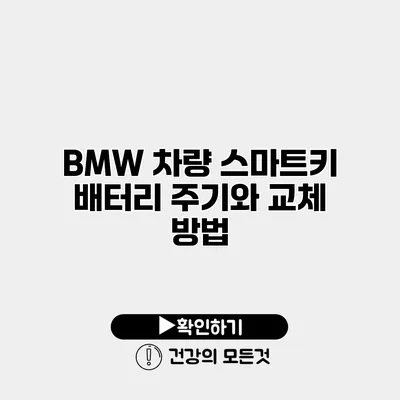 BMW 차량 스마트키 배터리 주기와 교체 방법