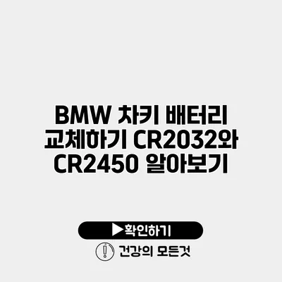 BMW 차키 배터리 교체하기 CR2032와 CR2450 알아보기