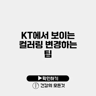 KT에서 보이는 컬러링 변경하는 팁