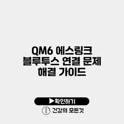 QM6 에스링크 블루투스 연결 문제 해결 가이드