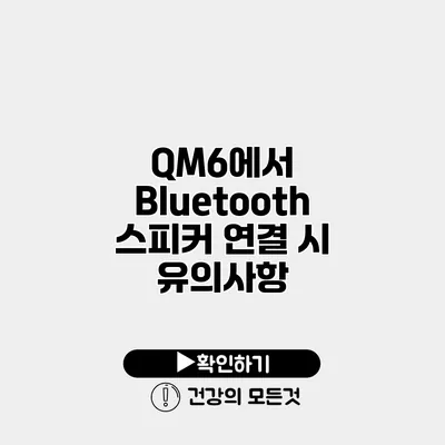 QM6에서 Bluetooth 스피커 연결 시 유의사항