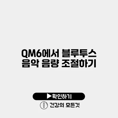 QM6에서 블루투스 음악 음량 조절하기