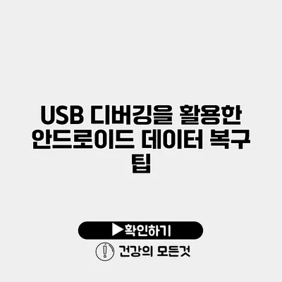 USB 디버깅을 활용한 안드로이드 데이터 복구 팁