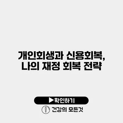 개인회생과 신용회복, 나의 재정 회복 전략