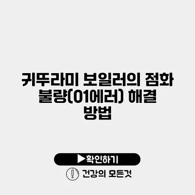 귀뚜라미 보일러의 점화 불량(01에러) 해결 방법
