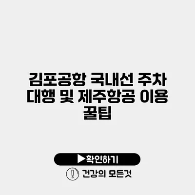 김포공항 국내선 주차 대행 및 제주항공 이용 꿀팁