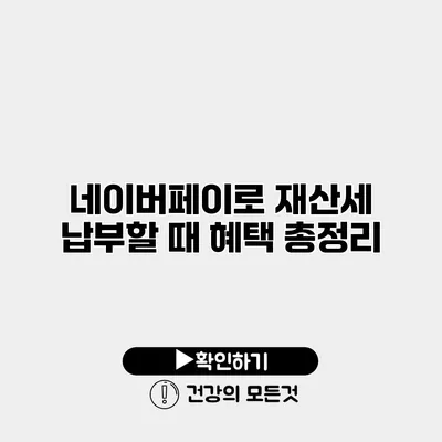 네이버페이로 재산세 납부할 때 혜택 총정리