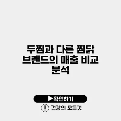두찜과 다른 찜닭 브랜드의 매출 비교 분석