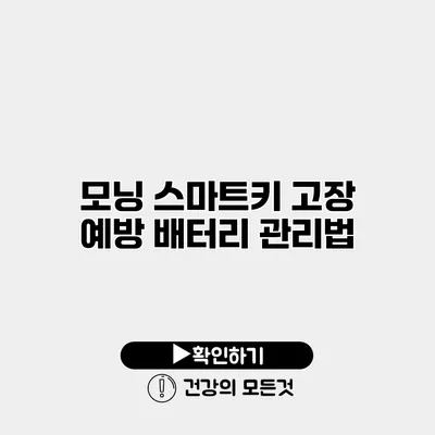 모닝 스마트키 고장 예방 배터리 관리법