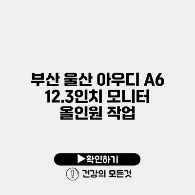 부산 울산 아우디 A6 12.3인치 모니터 올인원 작업