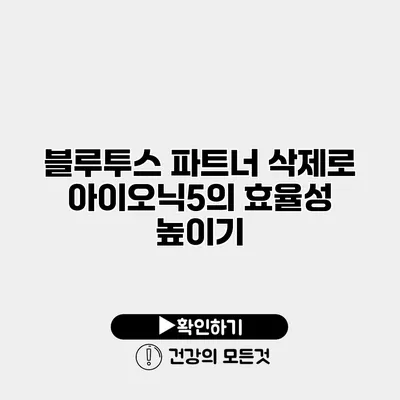블루투스 파트너 삭제로 아이오닉5의 효율성 높이기
