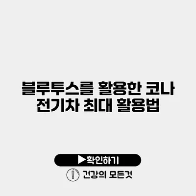 블루투스를 활용한 코나 전기차 최대 활용법