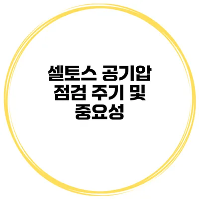 셀토스 공기압 점검 주기 및 중요성