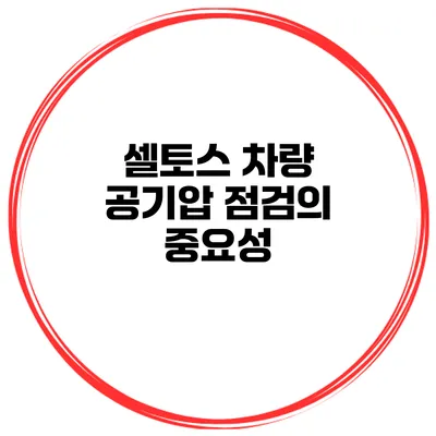 셀토스 차량 공기압 점검의 중요성