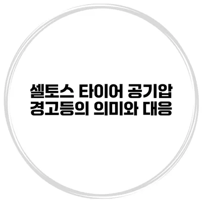 셀토스 타이어 공기압 경고등의 의미와 대응