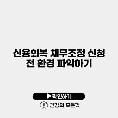 신용회복 채무조정 신청 전 환경 파악하기