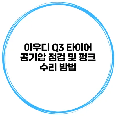 아우디 Q3 타이어 공기압 점검 및 펑크 수리 방법