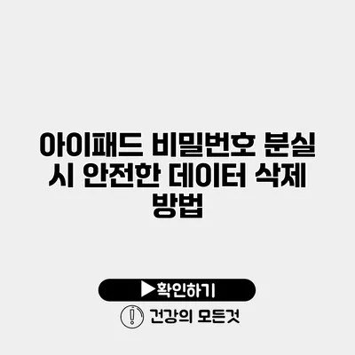 아이패드 비밀번호 분실 시 안전한 데이터 삭제 방법