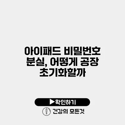 아이패드 비밀번호 분실, 어떻게 공장 초기화할까?