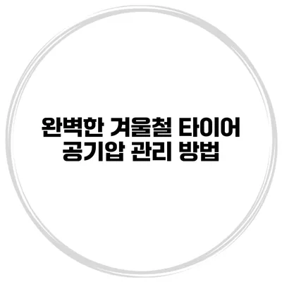 완벽한 겨울철 타이어 공기압 관리 방법